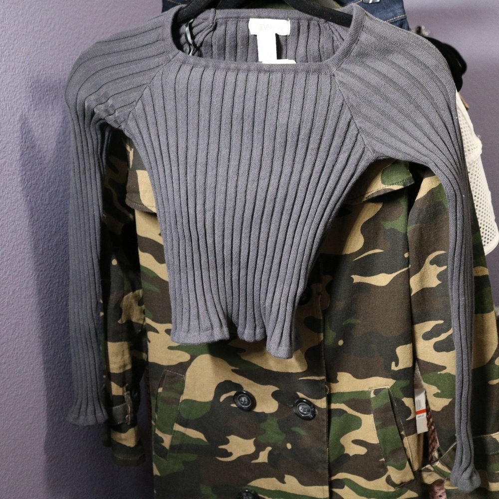 Grey Crop Sweater